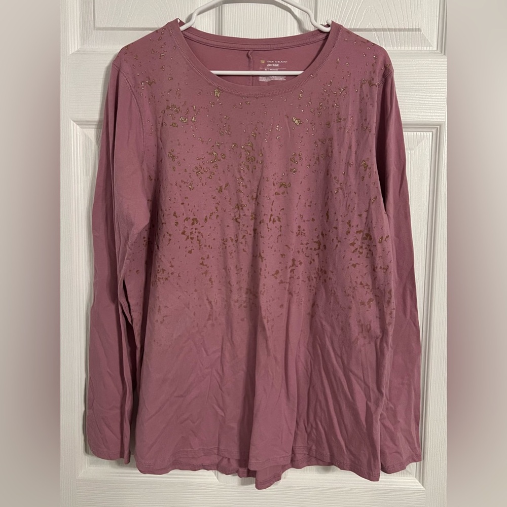 Tek Gear Dry Tek Women’s Long Sleeve Pink With Gold Accents Xl